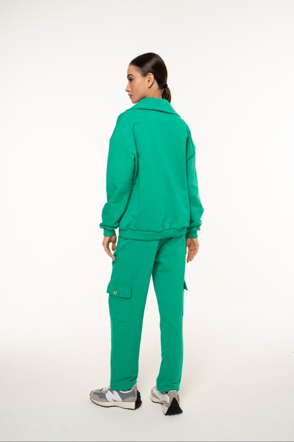 Спортивный костюм поло из 100% хлопка в зеленом цвете