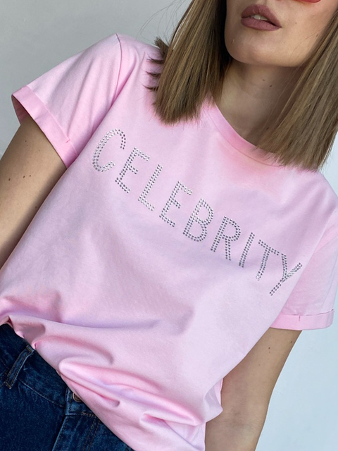 Розовая футболка CELEBRITY